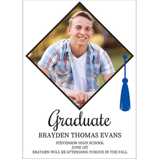 Grad Cap Photo Graduation Announcements